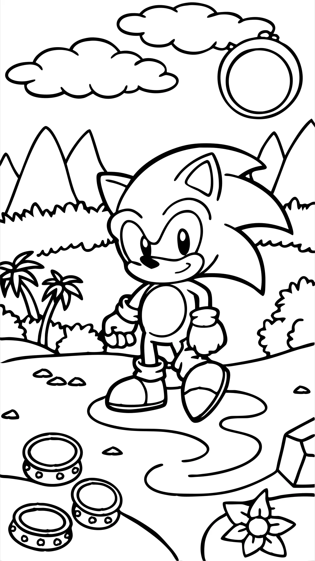 coloring page sonic